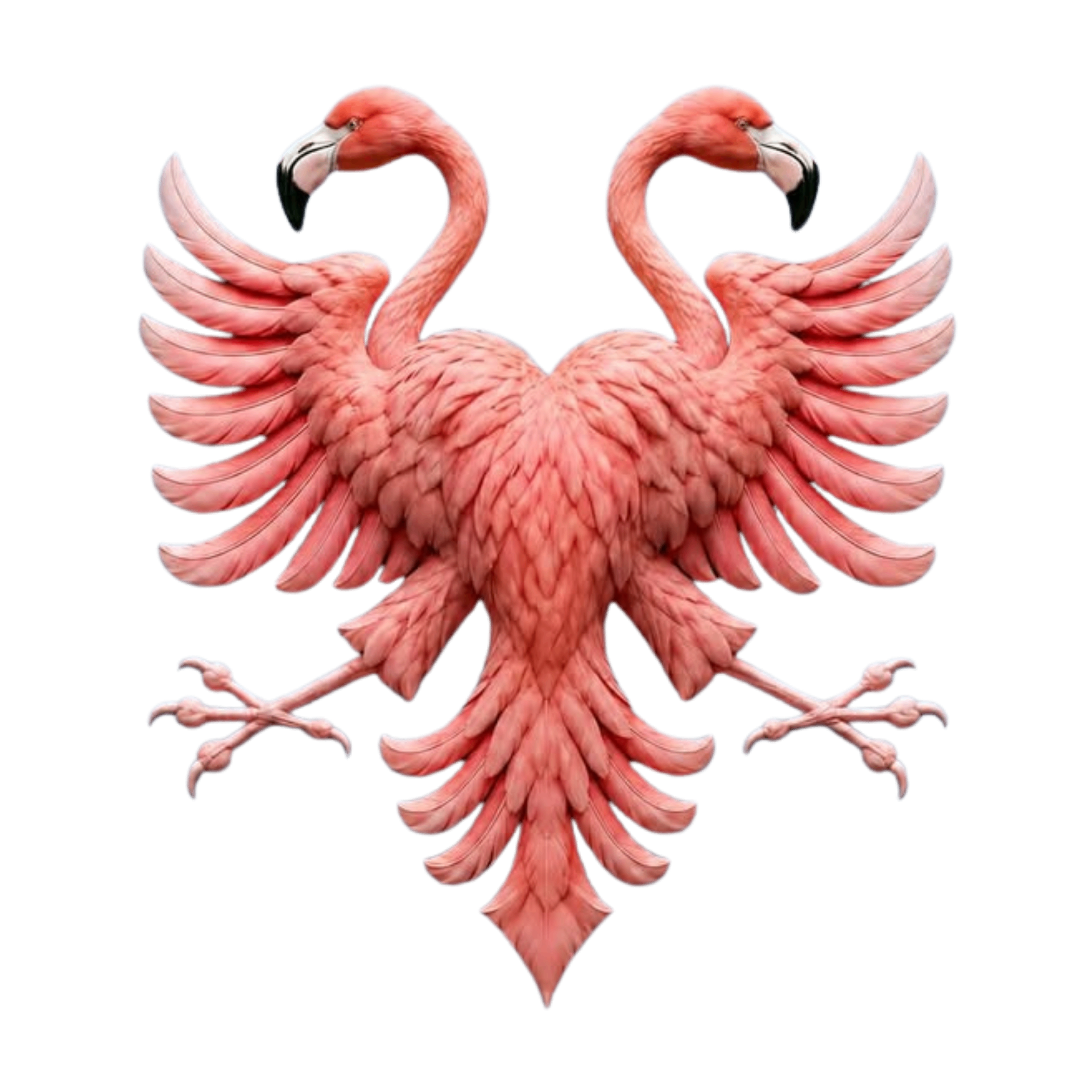 Pink flamingo double-headed eagle — emblem of the Flamingo Revolution